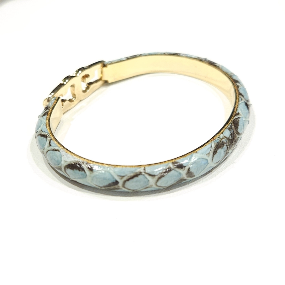 ❤️ 2/$30 Casini & Gori Vintage Snakeskin Bracelet 24KT Gold Plated Made in Italy - Picture 4 of 16